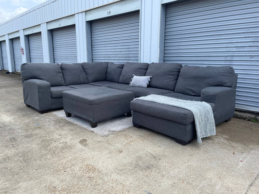 Large Dark Gray Sectional Couch